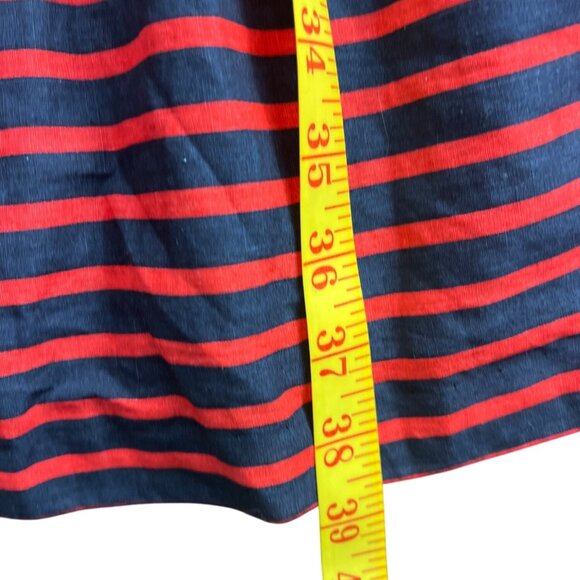J. Crew Linen Preppy Size 6 Navy & Red Striped Lined Dress With Spaghetti Straps - Picture 4 of 9